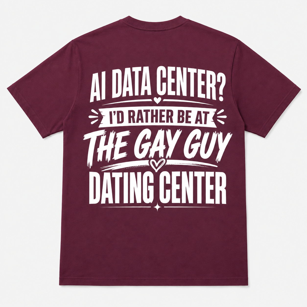 AI Data Center Gay Guy Dating Center Funny T-Shirt